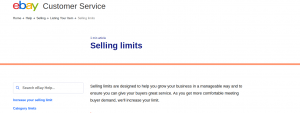 increase eBay selling limits